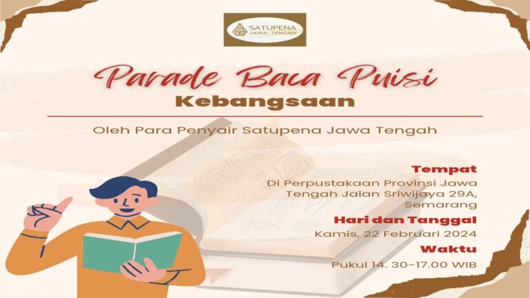 Satupena Jawa Tengah Gelar Parade Baca Puisi Kebangsaan