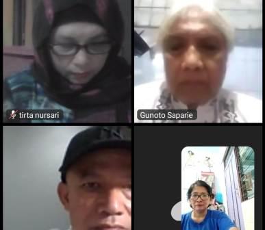 Suasana Webinar Satupena dengan tema Bencana dari Berbagai Perspektif, Kamis, 4 April 2024. (Foto: Dok. Satupena Jawa Tengah)