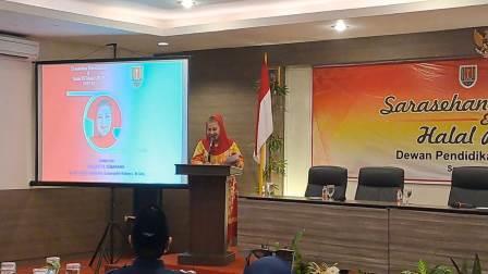 Wali Kota Semarang, Hevearita Gunaryanti Rahayu saat mengikuti Sarasehan Pendidikan dan Halalbihalal Dewan Pendidikan Kota Semarang di Hotel Candi Indah Semarang, Senin (6/5/2024).