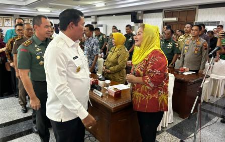 Wali Kota Semarang, Hevearita Gunaryanti Rahayu saat menghadiri Rakor Desk Pilkada di Gradhika Bhakti Praja Kompleks Kantor Gubernur Jateng, Selasa (9/7/2024).