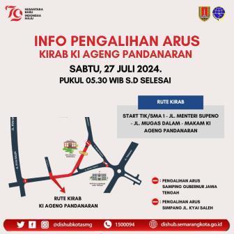Ada Kirab dan Ki Ageng Pandanaran Art Festival, Sabtu Pagi Ini Jalan Menteri Supeno dan Letjend Suprapto Ditutup Sementara