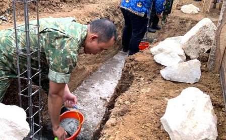 Dandim 0728/Wonogiri Letakkan Batu Pertama Pembangunan Gedung Koperasi Merah Putih