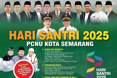 Apel Hari Santri 2025 di Kota Semarang, Petugas dan Komandan Upacara Dilakukan Santriwati dari Garda Fatayat NU