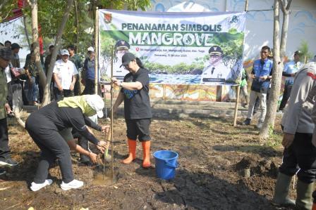 Dukung Mageri Segoro, Wali Kota Agustina Wilujeng Gerakkan Tanam Cemara Laut di Pesisir Semarang