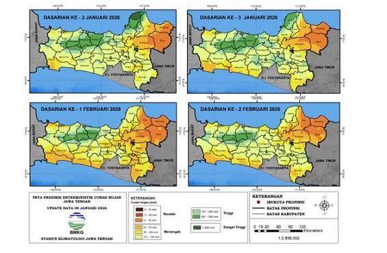 BMKG Ingatkan Potensi Banjir-Longsor di Jawa Tengah hingga Februari
