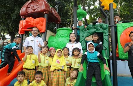 Pertahankan Kota Layak Anak, Wali Kota Agustina Wilujeng Fasilitasi Ruang Bermain Ramah di Taman Abdulrahman Saleh