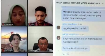 Seleksi wawancara secara online calon mahasiswa MPWK Unissula Angkatan Kedua