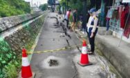 Hasil Survei Disperkim, Penurunan Jalan Kalibanteng Kulon Akibat Talud Sungai Silandak Tergerus Air