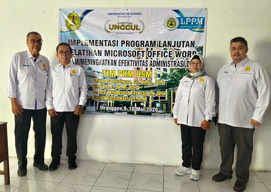 Tim PkM USM Beri Pelatihan Microsoft Office Word Lanjutan ke Perangkat Desa Mranggen
