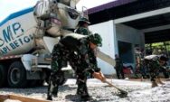 Kodim 0706/Temanggung Lakukan Pengecoran Jalan Pengganti di Desa Kaloran